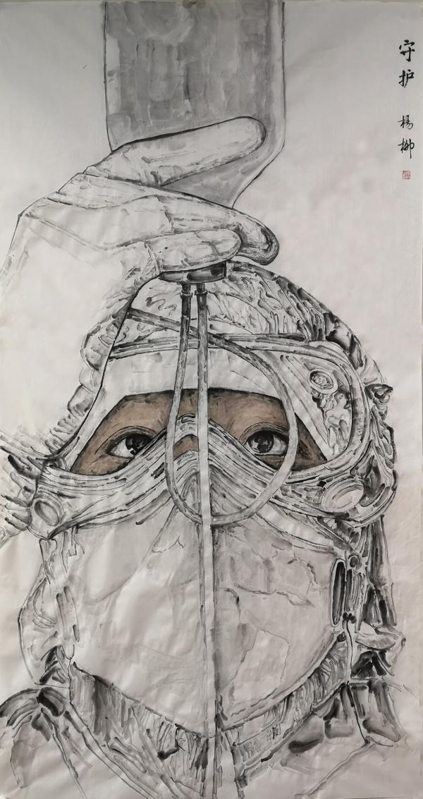 22.《守护》 杨柳  中国画  15386286999.jpg