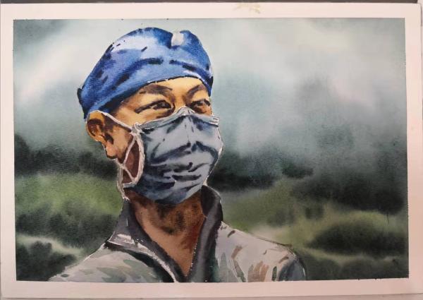 32.《乡村守卫者》 侯邦飞  水彩画  13874585918.jpg